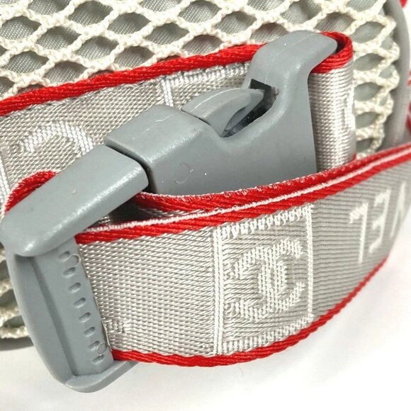 CHANEL Sports Logo mini Bag cylindrical pouch Shoulder Bag Nylon White/Red - Picture 5 of 12